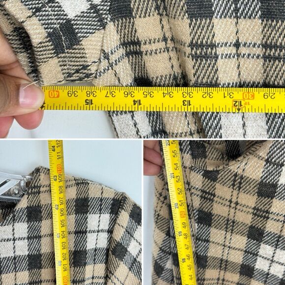 ZARA GIRLS PLAID Brown belted jumpsuit coversuit Size 10 Short Sleeve - Picture 11 of 16